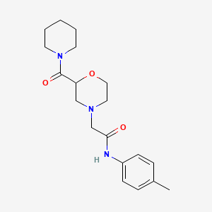 molecular formula C19H27N3O3 B12253515 N-(4-methylphenyl)-2-[2-(piperidine-1-carbonyl)morpholin-4-yl]acetamide 