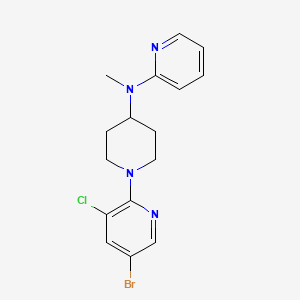 molecular formula C16H18BrClN4 B12253522 N-[1-(5-bromo-3-chloropyridin-2-yl)piperidin-4-yl]-N-methylpyridin-2-amine 