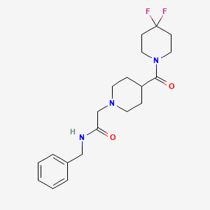 molecular formula C20H27F2N3O2 B12253523 N-benzyl-2-[4-(4,4-difluoropiperidine-1-carbonyl)piperidin-1-yl]acetamide 