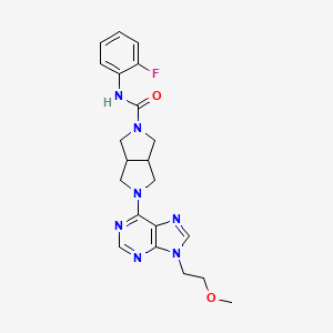 molecular formula C21H24FN7O2 B12253529 N-(2-fluorophenyl)-5-[9-(2-methoxyethyl)-9H-purin-6-yl]-octahydropyrrolo[3,4-c]pyrrole-2-carboxamide 