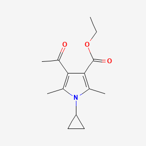 molecular formula C14H19NO3 B1225353 4-乙酰基-1-环丙基-2,5-二甲基-1H-吡咯-3-甲酸乙酯 CAS No. 423768-51-8