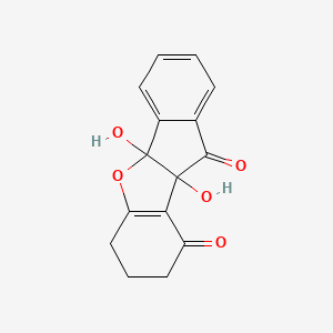 molecular formula C15H12O5 B1225355 4b,9b-dihydroxy-7,8-dihydro-6H-indeno[1,2-b]benzofuran-9,10-dione 