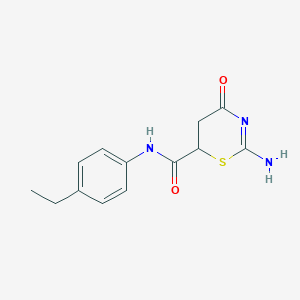 B1225356 2-amino-N-(4-ethylphenyl)-4-oxo-5,6-dihydro-4H-1,3-thiazine-6-carboxamide CAS No. 6128-34-3