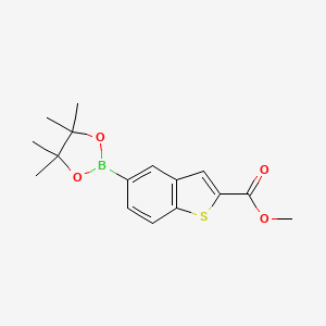 molecular formula C16H19BO4S B1225357 5-(4,4,5,5-四甲基-1,3,2-二氧杂硼环-2-基)-1-苯并噻吩-2-甲酸甲酯 CAS No. 690632-26-9