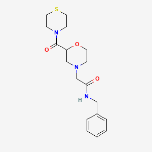 molecular formula C18H25N3O3S B12253608 N-benzyl-2-[2-(thiomorpholine-4-carbonyl)morpholin-4-yl]acetamide 