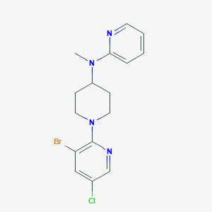 molecular formula C16H18BrClN4 B12253634 N-[1-(3-bromo-5-chloropyridin-2-yl)piperidin-4-yl]-N-methylpyridin-2-amine 