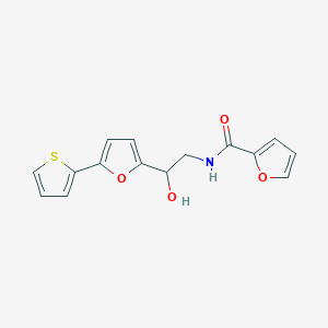molecular formula C15H13NO4S B12253659 N-{2-hydroxy-2-[5-(thiophen-2-yl)furan-2-yl]ethyl}furan-2-carboxamide 