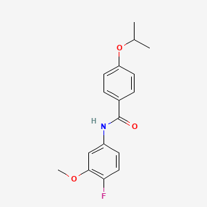 molecular formula C17H18FNO3 B12253690 N-(4-fluoro-3-methoxyphenyl)-4-(propan-2-yloxy)benzamide 