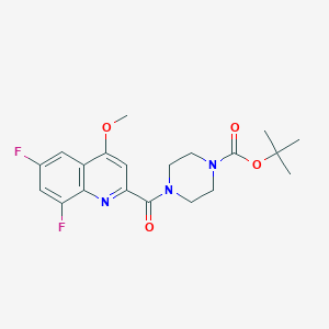 molecular formula C20H23F2N3O4 B12253729 Tert-butyl 4-(6,8-difluoro-4-methoxyquinoline-2-carbonyl)piperazine-1-carboxylate 