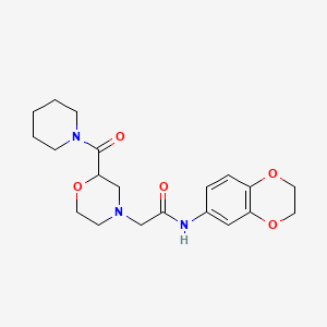 molecular formula C20H27N3O5 B12253748 N-(2,3-dihydro-1,4-benzodioxin-6-yl)-2-[2-(piperidine-1-carbonyl)morpholin-4-yl]acetamide 