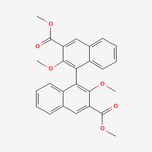 molecular formula C26H22O6 B1225375 3-Methoxy-4-(2-methoxy-3-methoxycarbonyl-1-naphthalenyl)-2-naphthalenecarboxylic acid methyl ester 