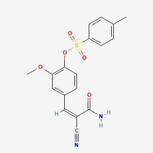 molecular formula C18H16N2O5S B1225376 [4-[(Z)-3-amino-2-cyano-3-oxoprop-1-enyl]-2-methoxyphenyl] 4-methylbenzenesulfonate 