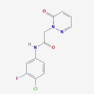 molecular formula C12H9ClFN3O2 B12253793 N-(4-chloro-3-fluorophenyl)-2-(6-oxo-1,6-dihydropyridazin-1-yl)acetamide 
