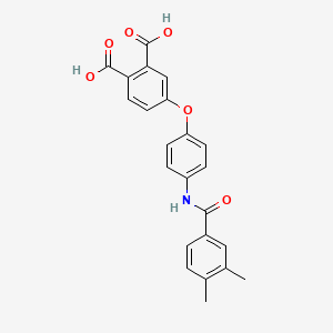 molecular formula C23H19NO6 B1225382 4-[4-[[(3,4-Dimethylphenyl)-oxomethyl]amino]phenoxy]phthalic acid 