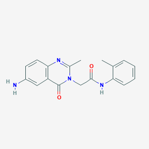 molecular formula C18H18N4O2 B1225383 2-(6-amino-2-methyl-4-oxo-3-quinazolinyl)-N-(2-methylphenyl)acetamide 