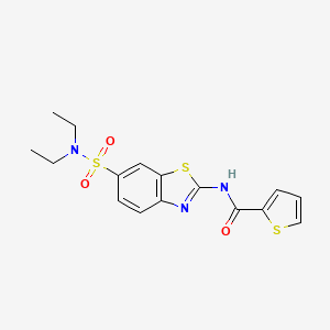 molecular formula C16H17N3O3S3 B1225386 N-[6-(diethylsulfamoyl)-1,3-benzothiazol-2-yl]-2-thiophenecarboxamide 