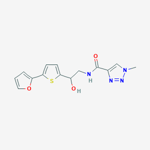 molecular formula C14H14N4O3S B12253909 N-{2-[5-(furan-2-yl)thiophen-2-yl]-2-hydroxyethyl}-1-methyl-1H-1,2,3-triazole-4-carboxamide 