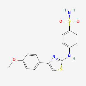 molecular formula C16H15N3O3S2 B1225394 4-[[4-(4-Methoxyphenyl)-2-thiazolyl]amino]benzenesulfonamide 