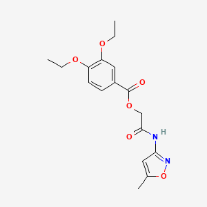 molecular formula C17H20N2O6 B1225397 3,4-Diethoxybenzoic acid [2-[(5-methyl-3-isoxazolyl)amino]-2-oxoethyl] ester 