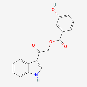 molecular formula C17H13NO4 B1225403 3-hydroxybenzoic acid [2-(1H-indol-3-yl)-2-oxoethyl] ester 