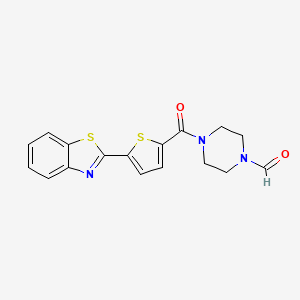 molecular formula C17H15N3O2S2 B1225405 4-[[5-(1,3-Benzothiazol-2-yl)-2-thiophenyl]-oxomethyl]-1-piperazinecarboxaldehyde 