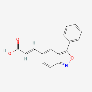molecular formula C16H11NO3 B1225406 (2E)-3-(3-phenylbenzo[c]isoxazol-5-yl)prop-2-enoic acid 