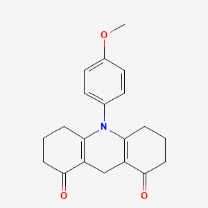 molecular formula C20H21NO3 B1225412 10-(4-methoxyphenyl)-3,4,5,6,7,9-hexahydro-2H-acridine-1,8-dione 