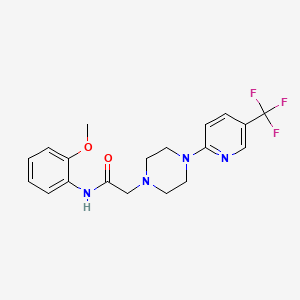 molecular formula C19H21F3N4O2 B12254124 N-(2-methoxyphenyl)-2-{4-[5-(trifluoromethyl)pyridin-2-yl]piperazin-1-yl}acetamide 