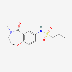 molecular formula C13H18N2O4S B12254129 N-(4-methyl-5-oxo-2,3,4,5-tetrahydro-1,4-benzoxazepin-7-yl)propane-1-sulfonamide 