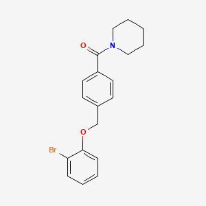 molecular formula C19H20BrNO2 B1225413 [4-[(2-Bromophenoxy)methyl]phenyl]-(1-piperidinyl)methanone 
