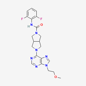molecular formula C21H23F2N7O2 B12254163 N-(2,6-difluorophenyl)-5-[9-(2-methoxyethyl)-9H-purin-6-yl]-octahydropyrrolo[3,4-c]pyrrole-2-carboxamide 