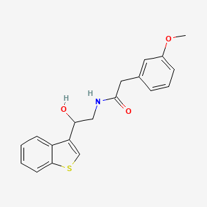 molecular formula C19H19NO3S B12254166 N-[2-(1-benzothiophen-3-yl)-2-hydroxyethyl]-2-(3-methoxyphenyl)acetamide 