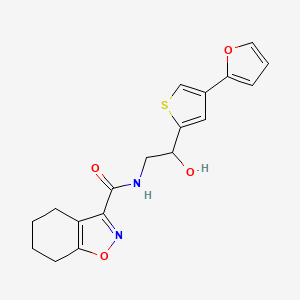 molecular formula C18H18N2O4S B12254182 N-{2-[4-(furan-2-yl)thiophen-2-yl]-2-hydroxyethyl}-4,5,6,7-tetrahydro-1,2-benzoxazole-3-carboxamide 