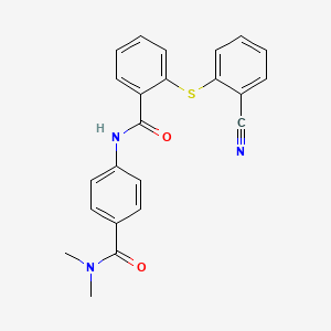 molecular formula C23H19N3O2S B1225422 2-[(2-cyanophenyl)thio]-N-[4-[dimethylamino(oxo)methyl]phenyl]benzamide 