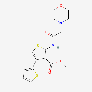 molecular formula C16H18N2O4S2 B1225427 2-[[2-(4-Morpholinyl)-1-oxoethyl]amino]-4-thiophen-2-yl-3-thiophenecarboxylic acid methyl ester 