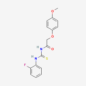 molecular formula C16H15FN2O3S B1225429 N-[(2-fluorophenyl)carbamothioyl]-2-(4-methoxyphenoxy)acetamide 