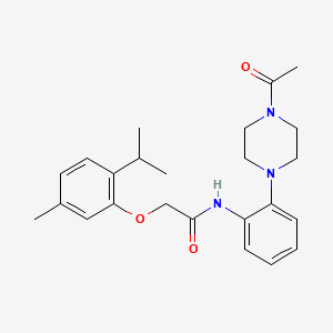 molecular formula C24H31N3O3 B1225431 N-[2-(4-acetyl-1-piperazinyl)phenyl]-2-(5-methyl-2-propan-2-ylphenoxy)acetamide 