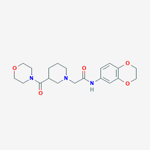 molecular formula C20H27N3O5 B12254325 N-(2,3-dihydro-1,4-benzodioxin-6-yl)-2-[3-(morpholine-4-carbonyl)piperidin-1-yl]acetamide 