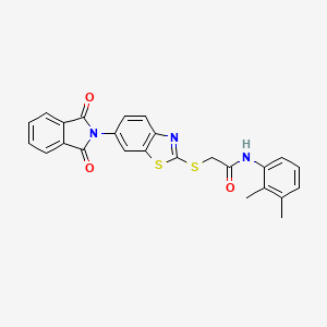 molecular formula C25H19N3O3S2 B1225433 N-(2,3-dimethylphenyl)-2-[[6-(1,3-dioxo-2-isoindolyl)-1,3-benzothiazol-2-yl]thio]acetamide 