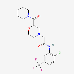 molecular formula C19H23ClF3N3O3 B12254353 N-[2-chloro-5-(trifluoromethyl)phenyl]-2-[2-(piperidine-1-carbonyl)morpholin-4-yl]acetamide 
