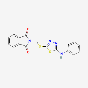 molecular formula C17H12N4O2S2 B1225438 2-[[(5-Anilino-1,3,4-thiadiazol-2-yl)thio]methyl]isoindole-1,3-dione 