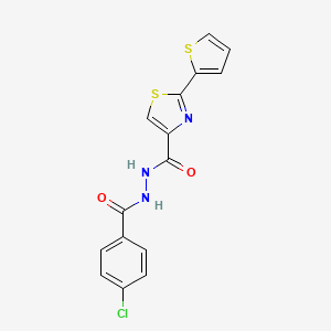 N'-[(4-chlorophenyl)-oxomethyl]-2-thiophen-2-yl-4-thiazolecarbohydrazide