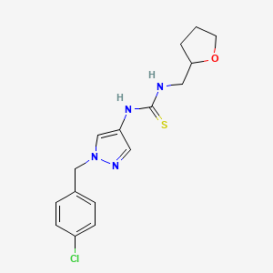 1-[1-[(4-Chlorophenyl)methyl]-4-pyrazolyl]-3-(2-oxolanylmethyl)thiourea