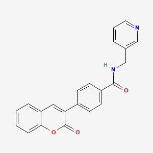 4-(2-oxo-1-benzopyran-3-yl)-N-(3-pyridinylmethyl)benzamide