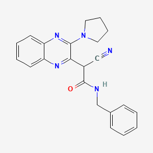 2-cyano-N-(phenylmethyl)-2-[3-(1-pyrrolidinyl)-2-quinoxalinyl]acetamide