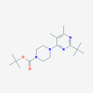 molecular formula C19H32N4O2 B12254638 Tert-butyl 4-(2-tert-butyl-5,6-dimethylpyrimidin-4-yl)piperazine-1-carboxylate 