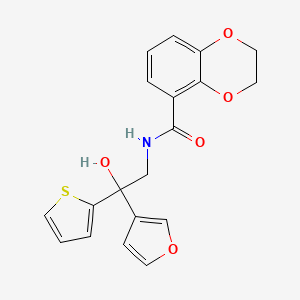 molecular formula C19H17NO5S B12254646 N-[2-(furan-3-yl)-2-hydroxy-2-(thiophen-2-yl)ethyl]-2,3-dihydro-1,4-benzodioxine-5-carboxamide 