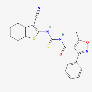 N-[[(3-cyano-4,5,6,7-tetrahydro-1-benzothiophen-2-yl)amino]-sulfanylidenemethyl]-5-methyl-3-phenyl-4-isoxazolecarboxamide