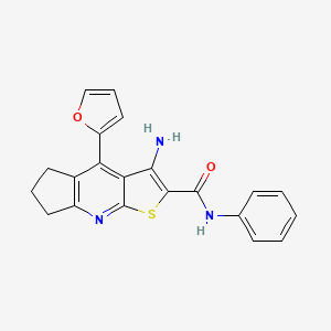 3-Amino-4-furan-2-yl-6,7-dihydro-5H-cyclopenta[b]thieno[3,2-e]pyridine-2-carboxylic acid phenylamide