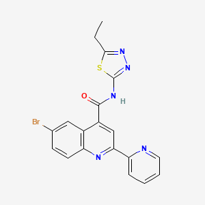 6-bromo-N-(5-ethyl-1,3,4-thiadiazol-2-yl)-2-(2-pyridinyl)-4-quinolinecarboxamide
